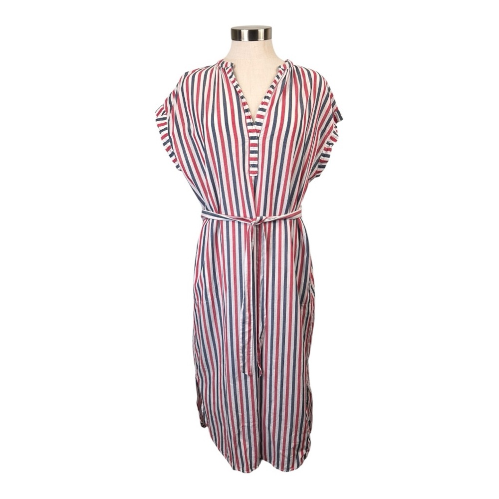 Xirena Red,‎ White, and Blue Striped Maxi Dress Size X-Small